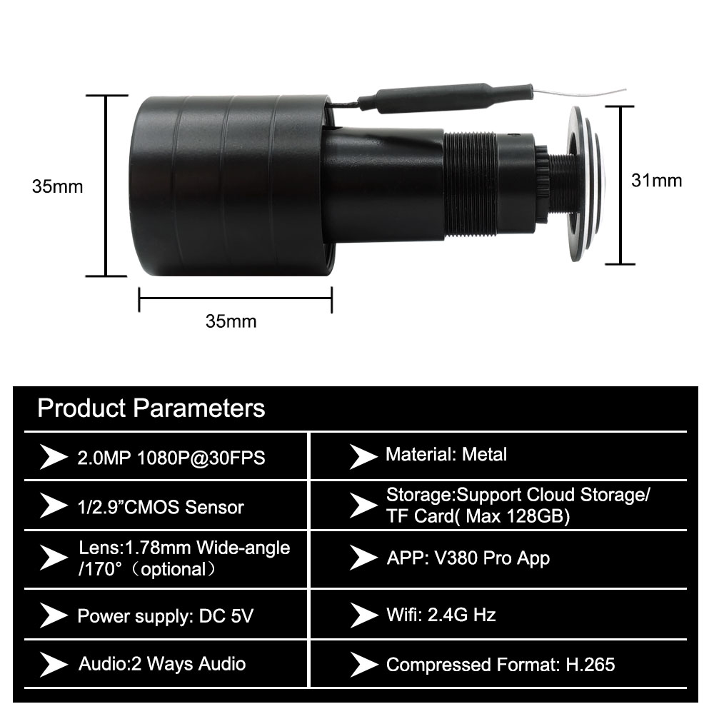 Door Peephole Camera V380 Smart Indoor Camera 2