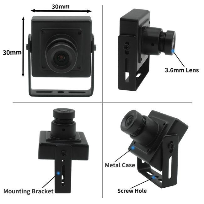 1/3" CCD 700TVL Black And White CCD Mini Square Camera - Image 2