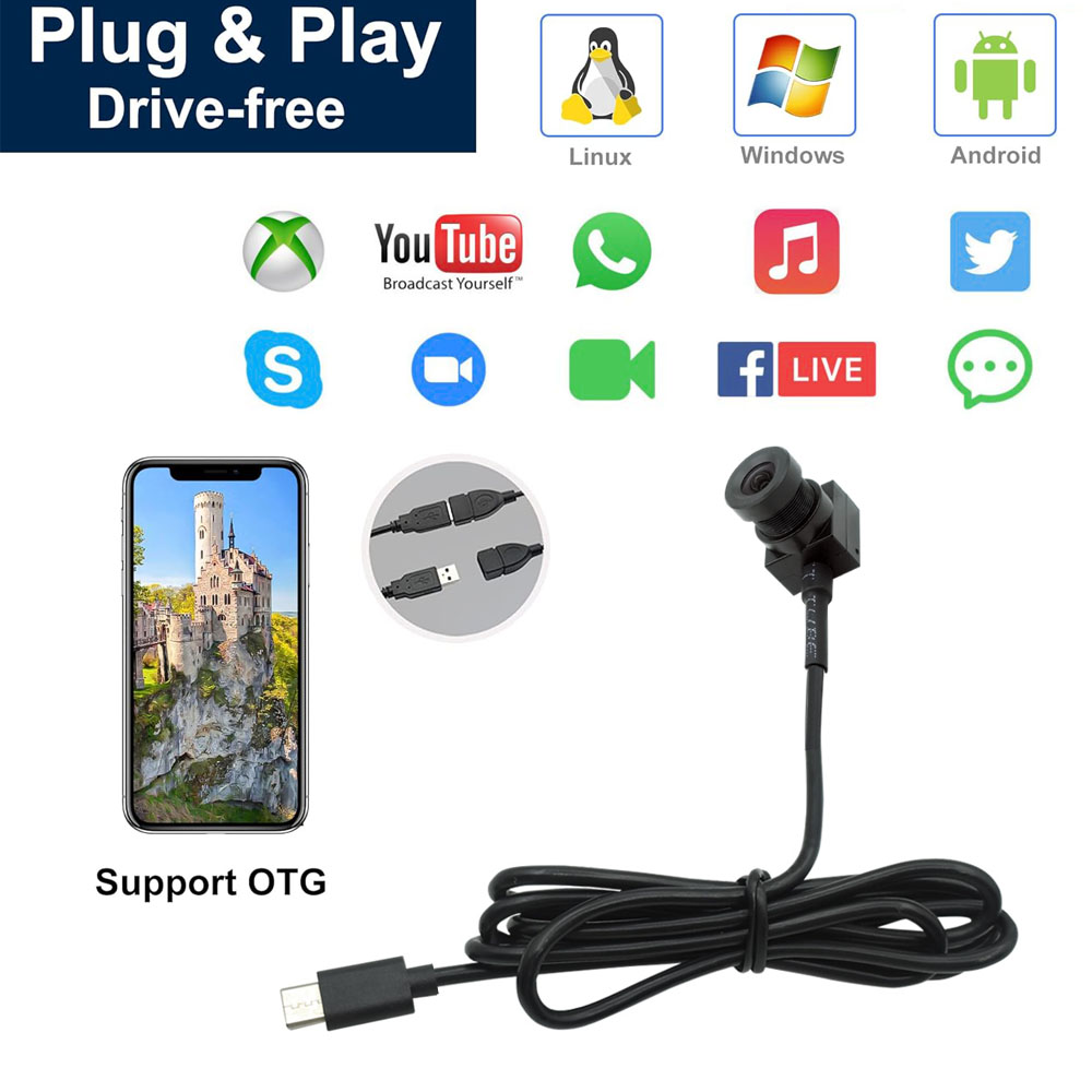 15×15mm 2MP 1080P Mini USB Distortion free Camera hct 152j36w (3)