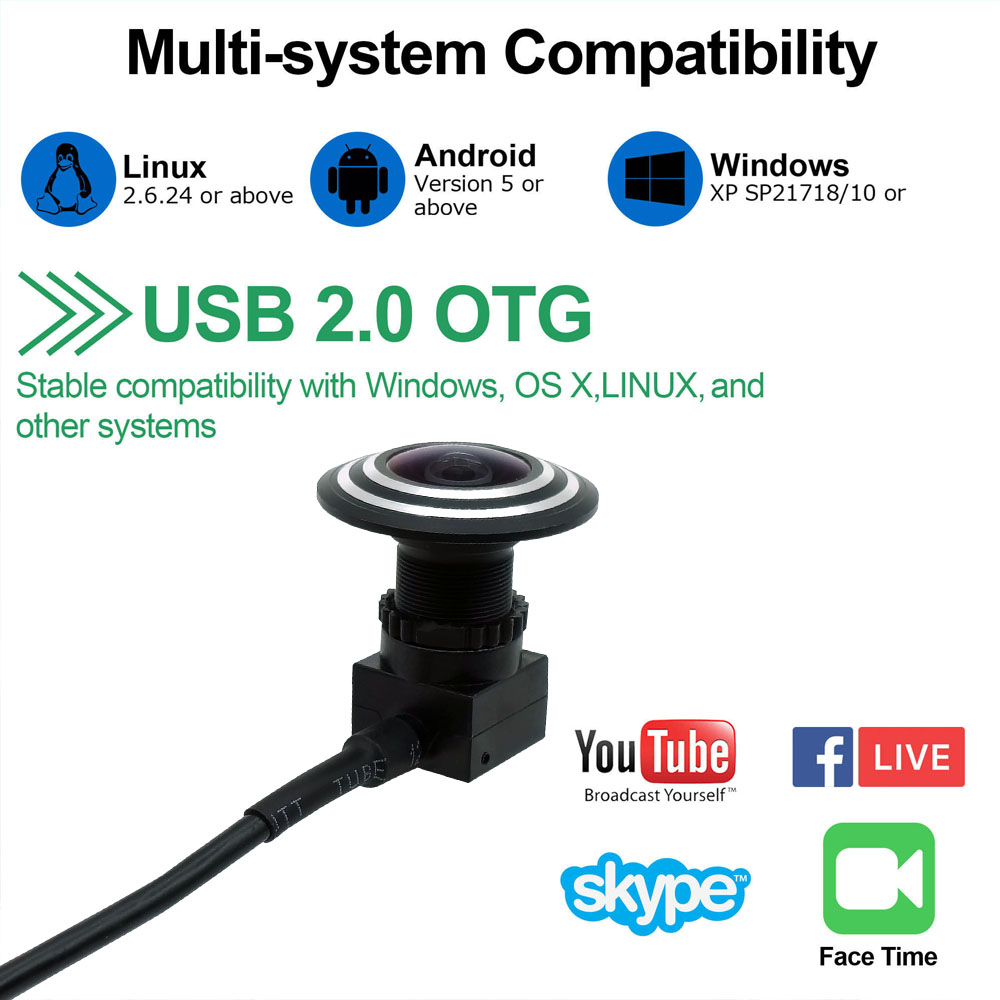 1080P 1.66MM Wide-angle Fisheye Mini USB Camera hcu 152j166 (5)