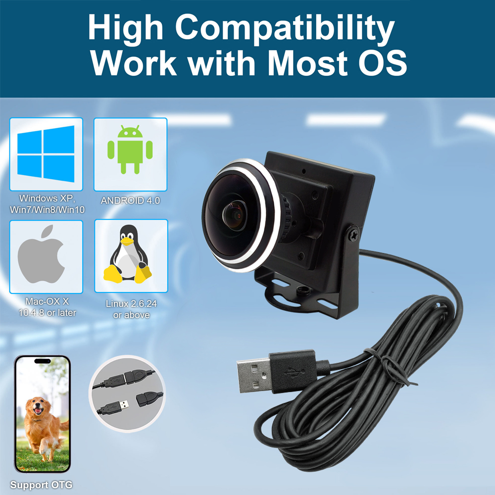 36*36mm HD 1080P 175° Wide Angle USB Camera hcu 362j178 (4)