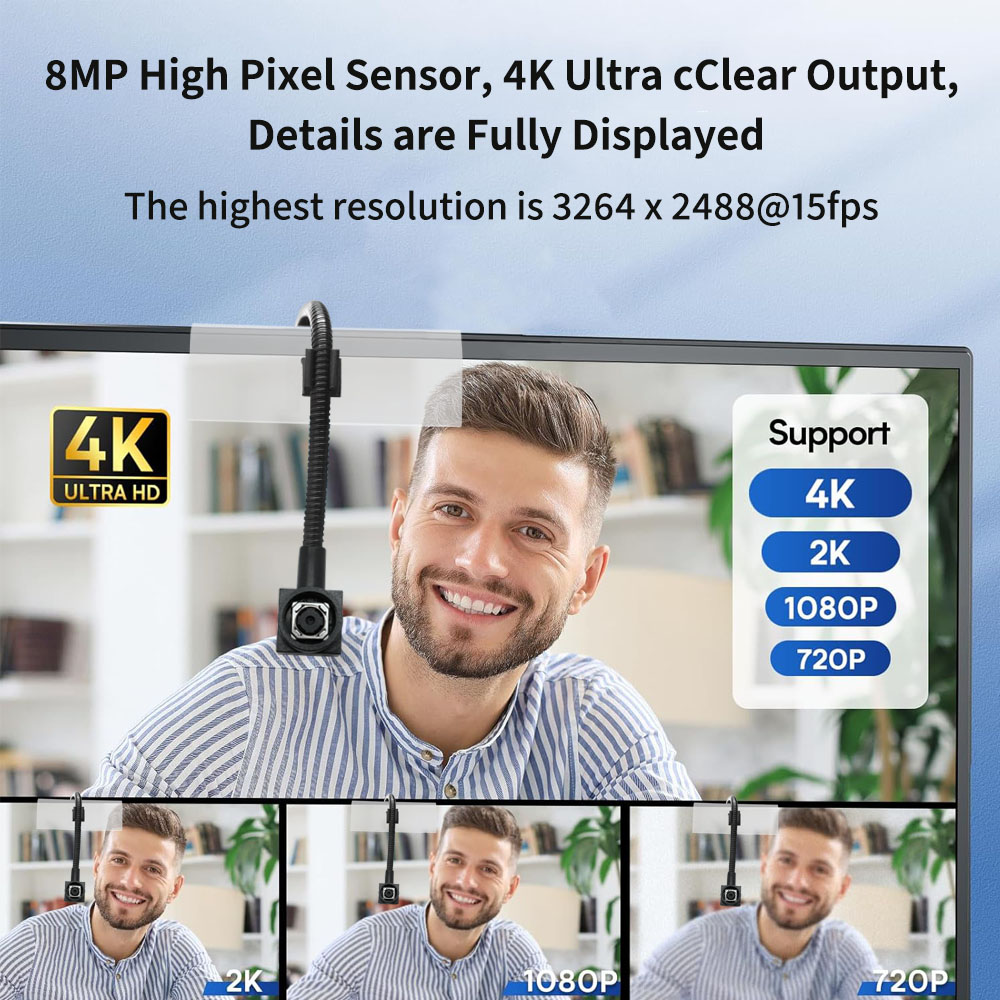 4K 8MP USB Eye Contact Autofocus Camera hcu 158af tg04